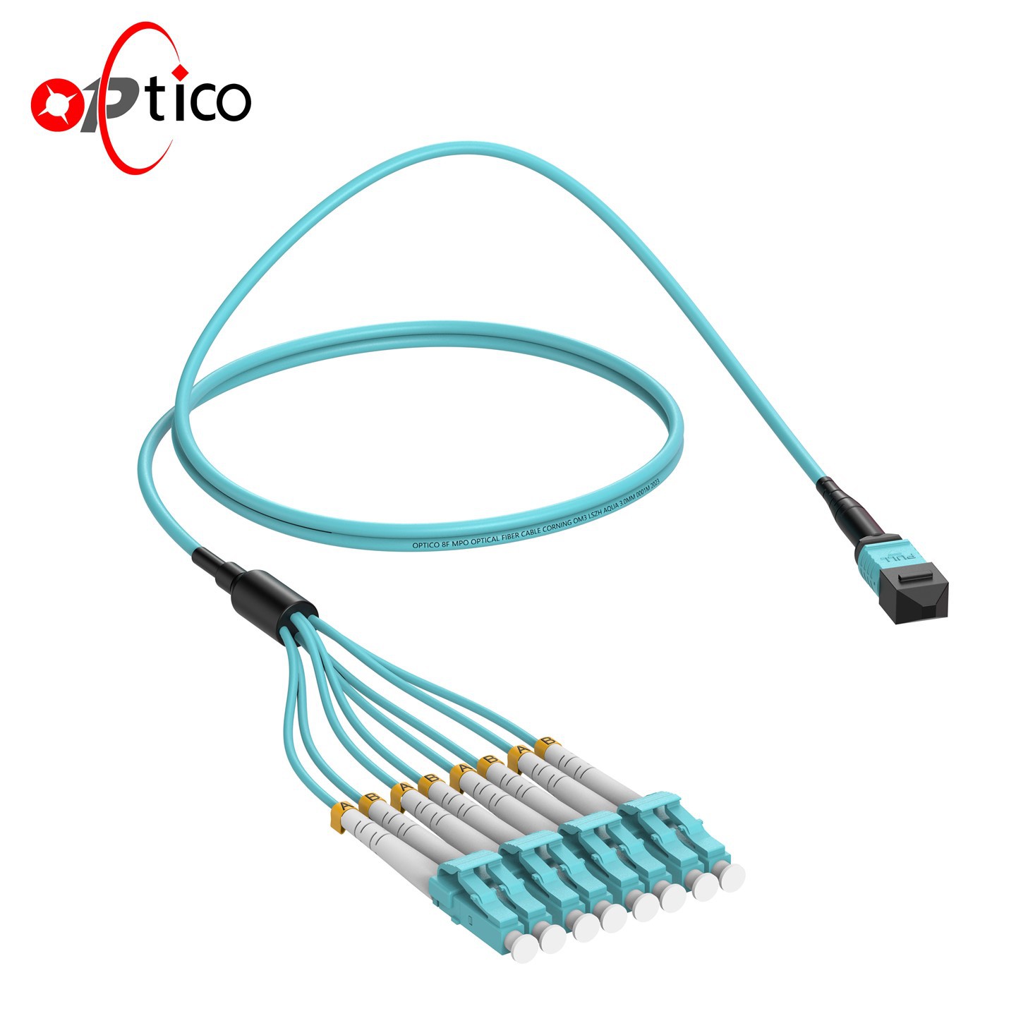 MPO-SC 8F Modo único e MPO-LC 8F OM3