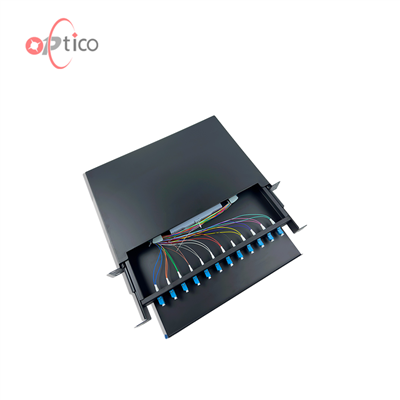 Patch Panel de fibra 1U, 24 LC Duplex ODF